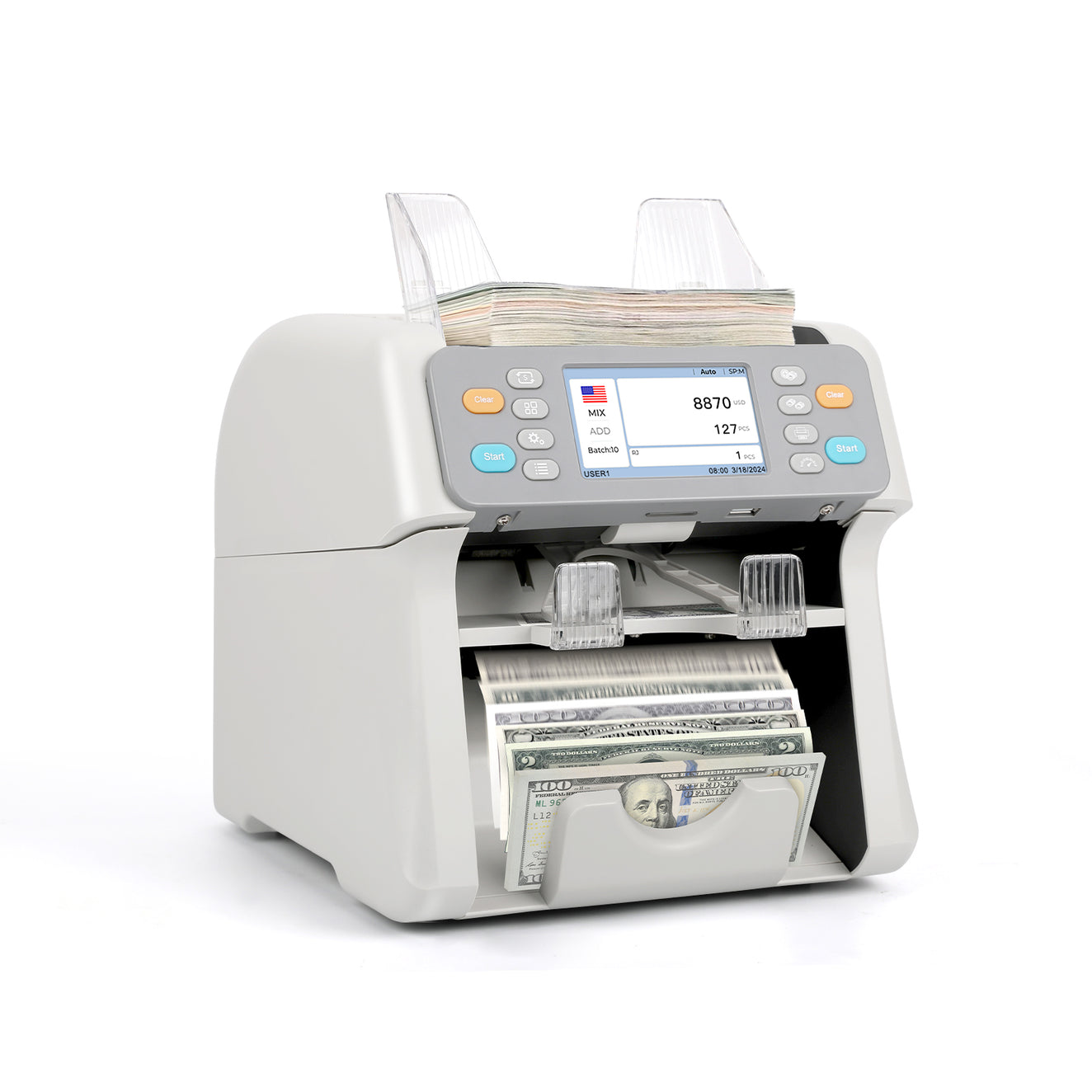 Dual Counter Order Collection RIBAO MC-165 Mixed Bill Value Counter & Sorter | Dual User Mode