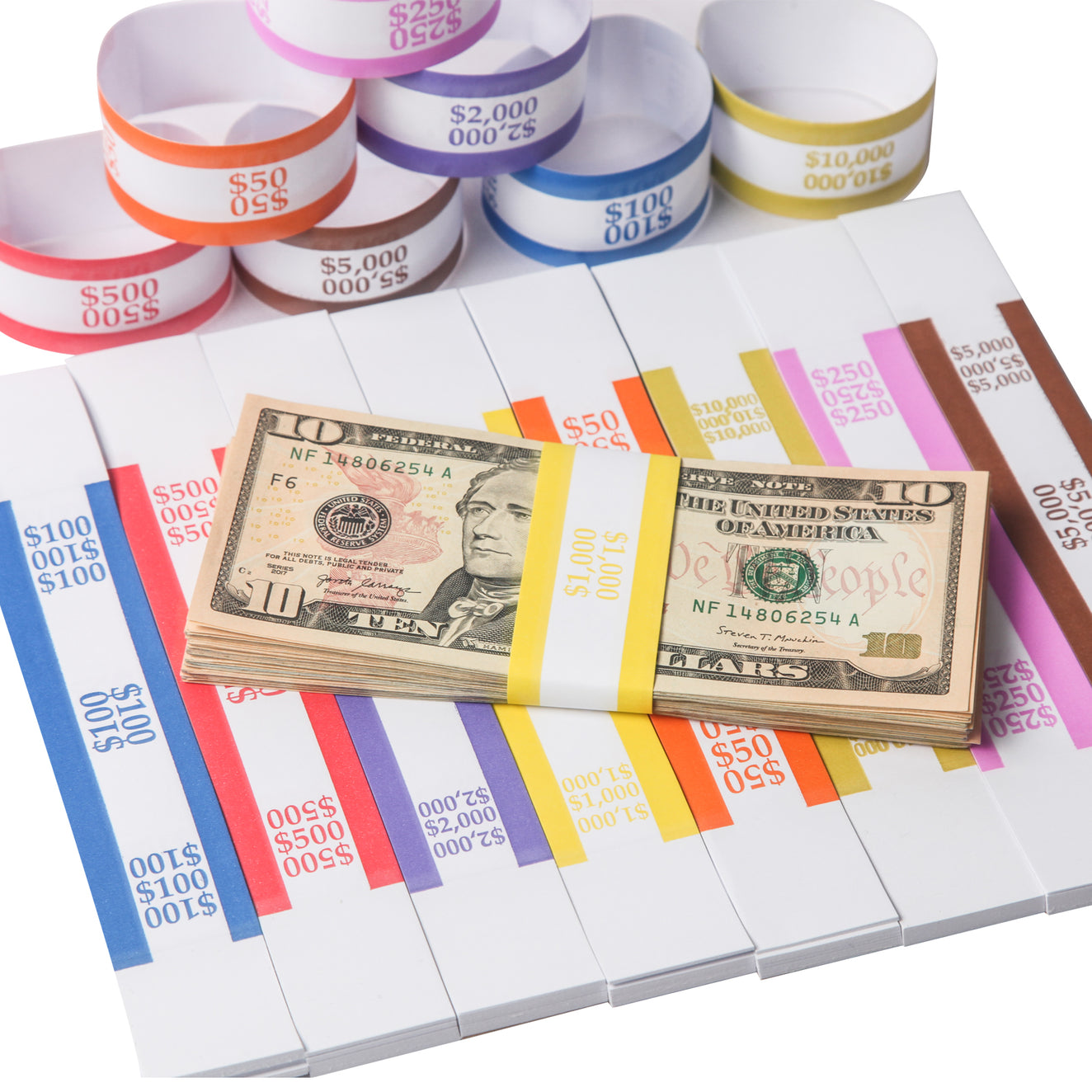 10 Sets Pack of 400 Money Band Bundles for Bill Wrappers