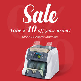 40 USD off for money counter machine