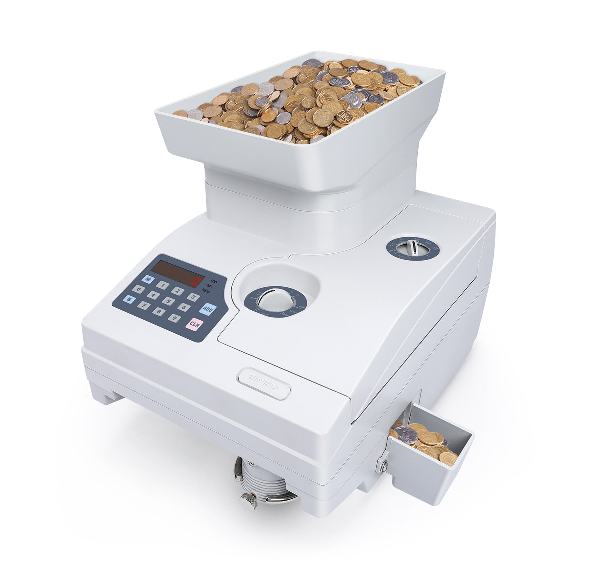  Ribao HCS-3500AH Coin Counter, Heavy Duty Bank Grade Anti-Jam Coin  Sorter with Motorized Hopper, Two-Year Warranty : Office Products
