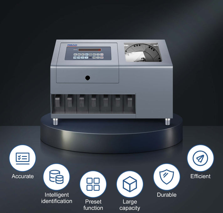Máquina clasificadora de monedas de grado empresarial Ribao CS-600B
