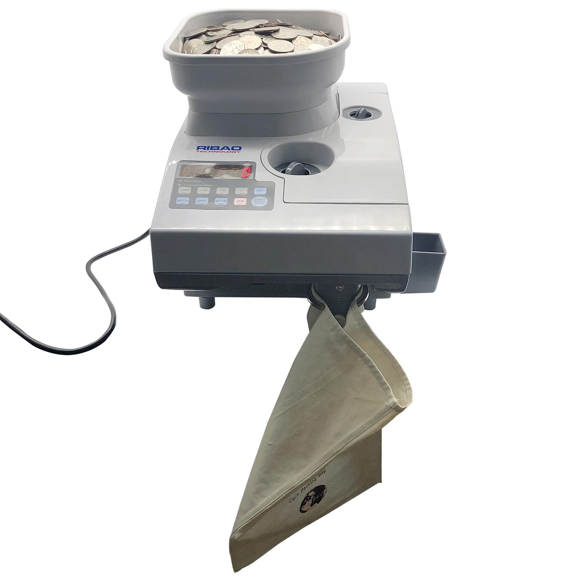 Remote Coin Counter Ribao HCS3300 Automatic Coin Counter Coin Sorter Coin Counting Machine