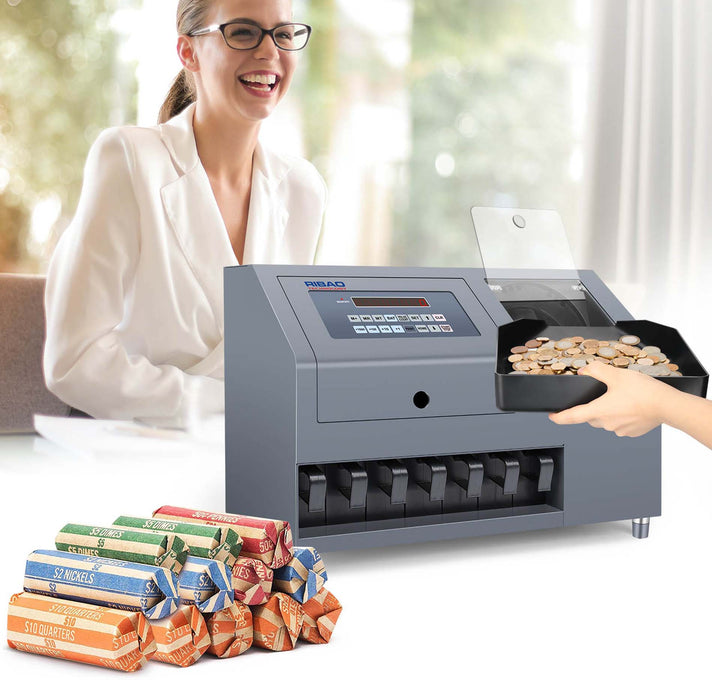 Máquina clasificadora de monedas de grado empresarial Ribao CS-600B