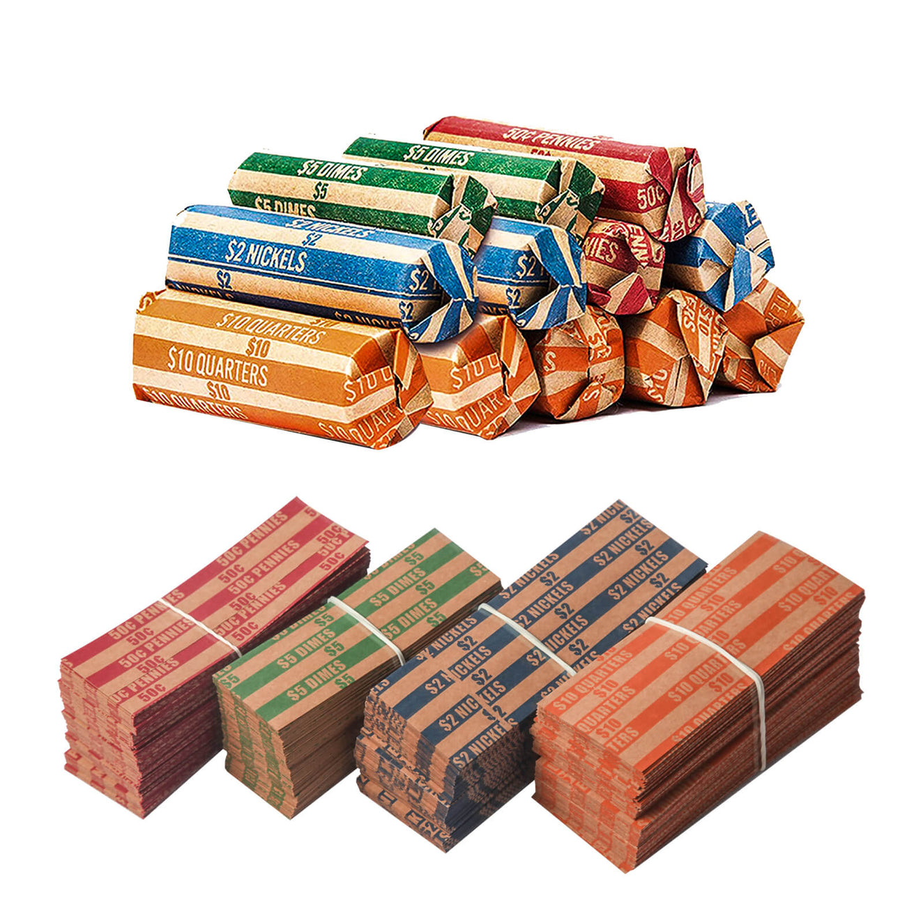 662 Wrapper Paquete de 400 envoltorios de monedas de rayas planas surtidas ...