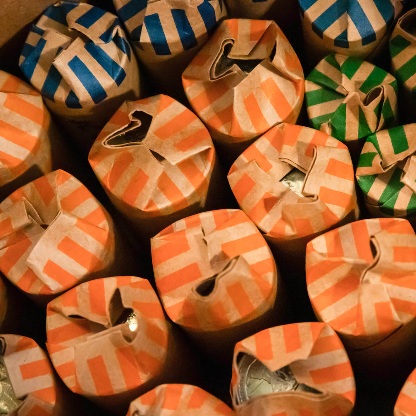 662 Wrapper 400 Assorted Bundle Flat Striped Coin Wrappers | Ribao Technology