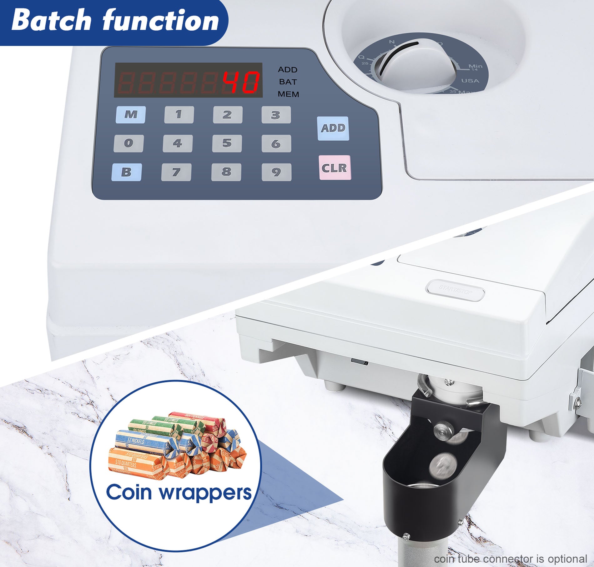 Remote Coin Counter Ribao CS-10S Portable High Speed Coin Counter Coin Counting Machine